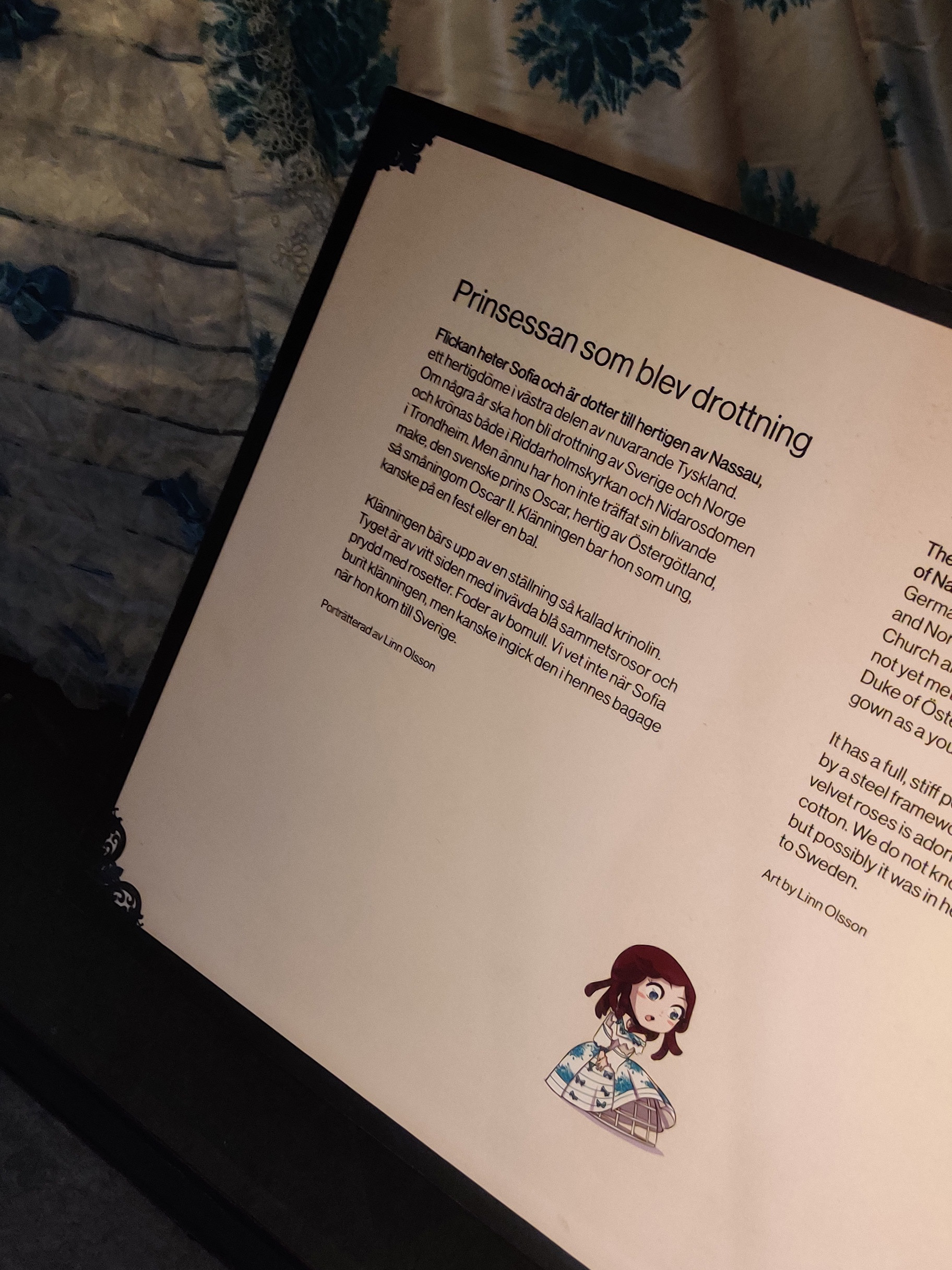 En tavla med information på